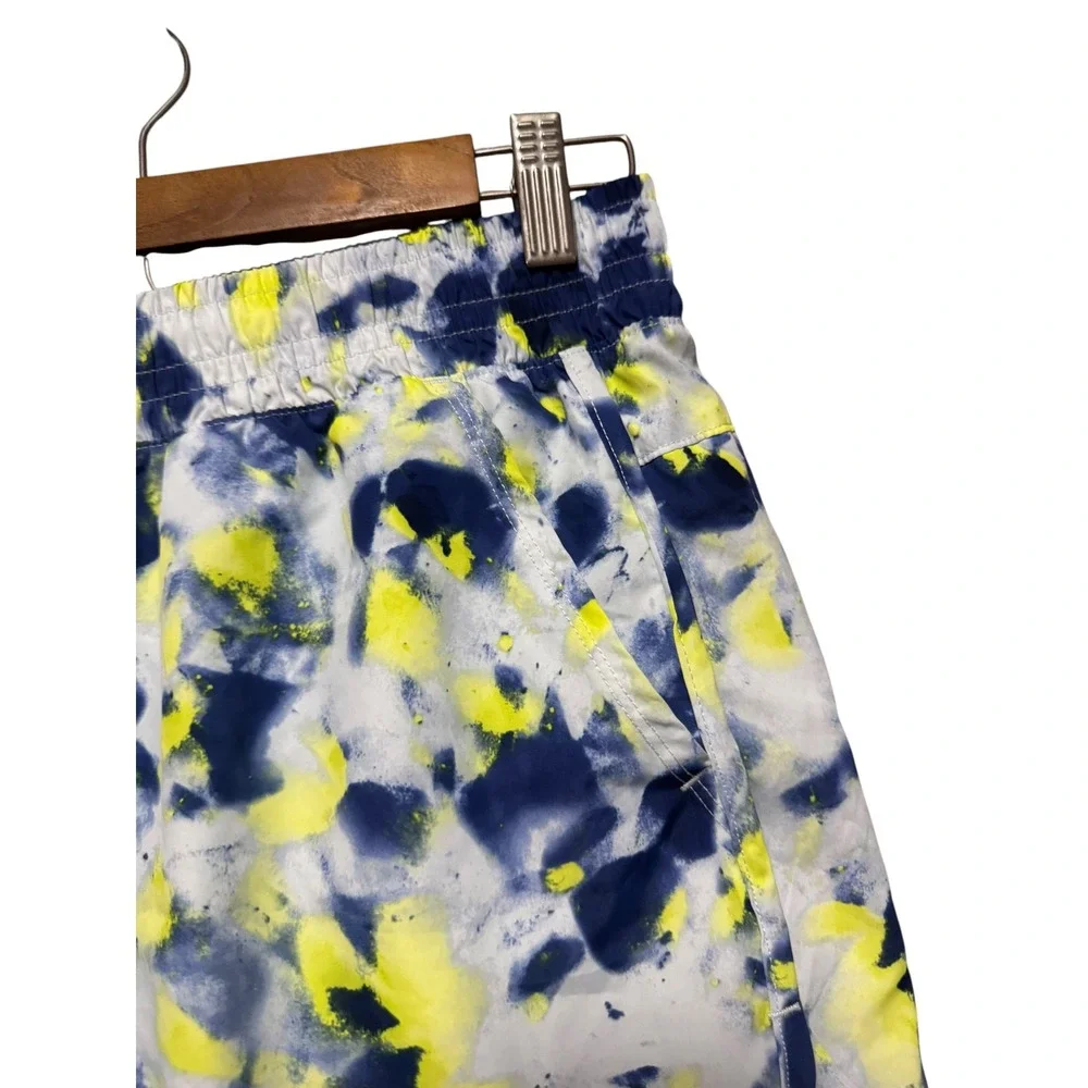 Athletic Works Running Shorts Womens S 4-6 Blue Yellow Excellent Tie Dye Pockets